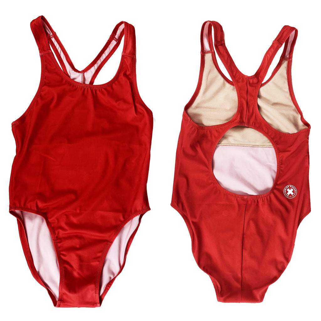 Junior Guard Girls One-Piece Swimsuit - Red - 10