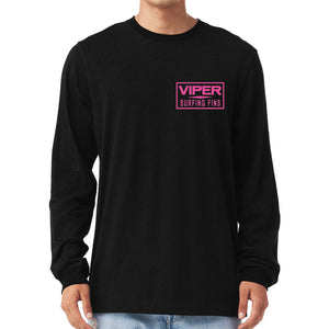Viper Swimfins Pink Logo Long Sleeve T-Shirt - Black/Pink