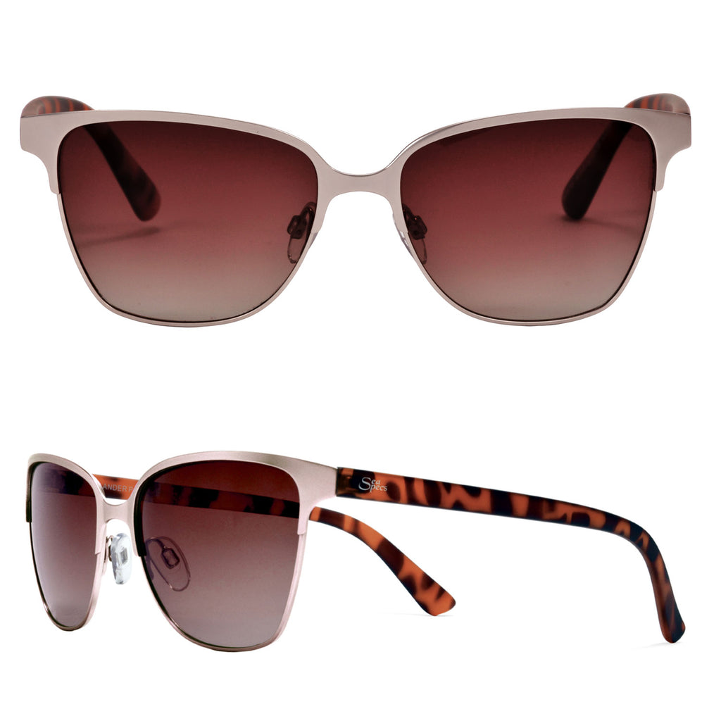 Seaspecs Sunglasses - Islander Rose Gold And Tortoise Frame With Gradation Polarized Lenses