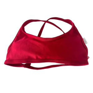 Girls TS Crossback Red Bikini Top (Sizes XXS-XL)