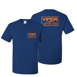 Viper Surfing Fins Short Sleeve T-Shirt - Orange Logo