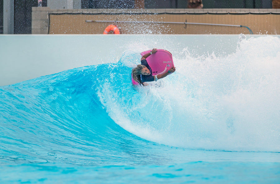 Vicki Reale turning off the lip on her Tribe Valkyrie bodyboard