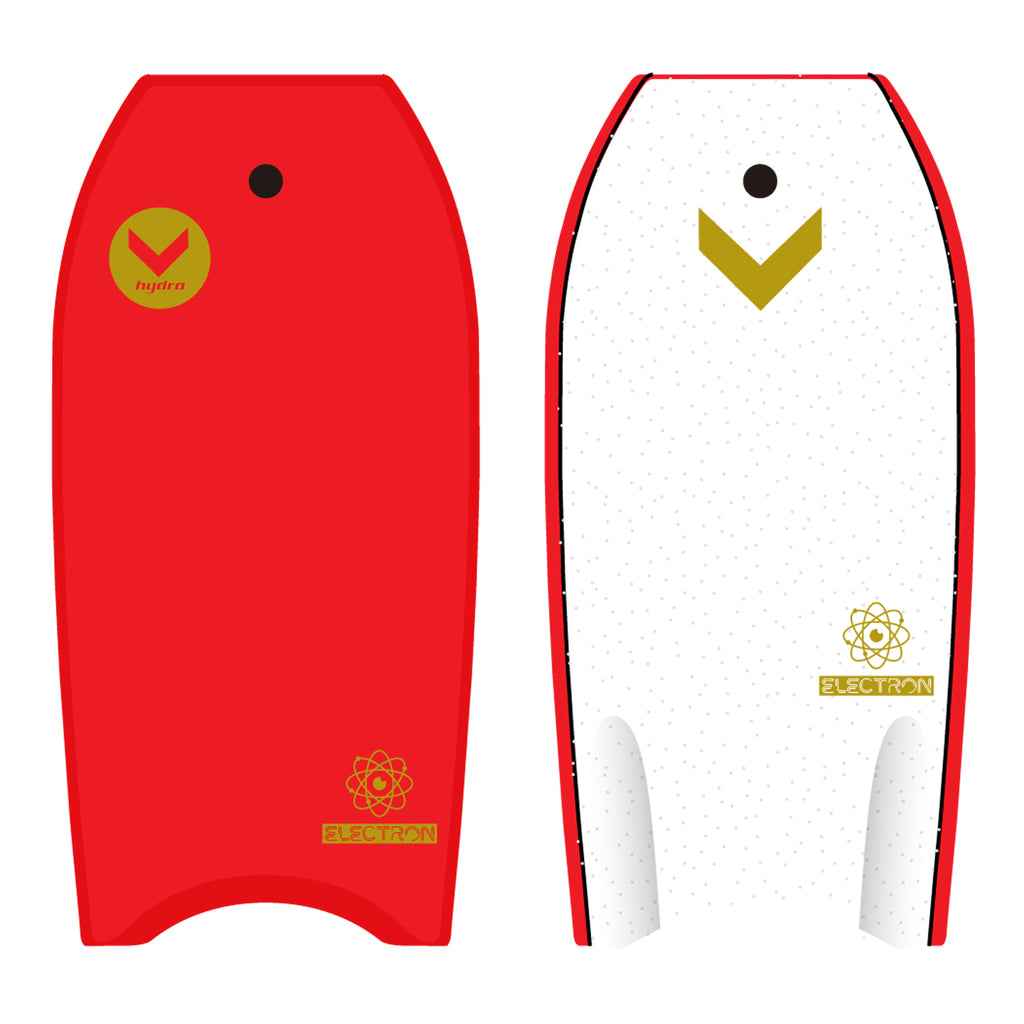 Hydro Electron 38 Bodyboard - Red Deck, Red Rails, White Bottom