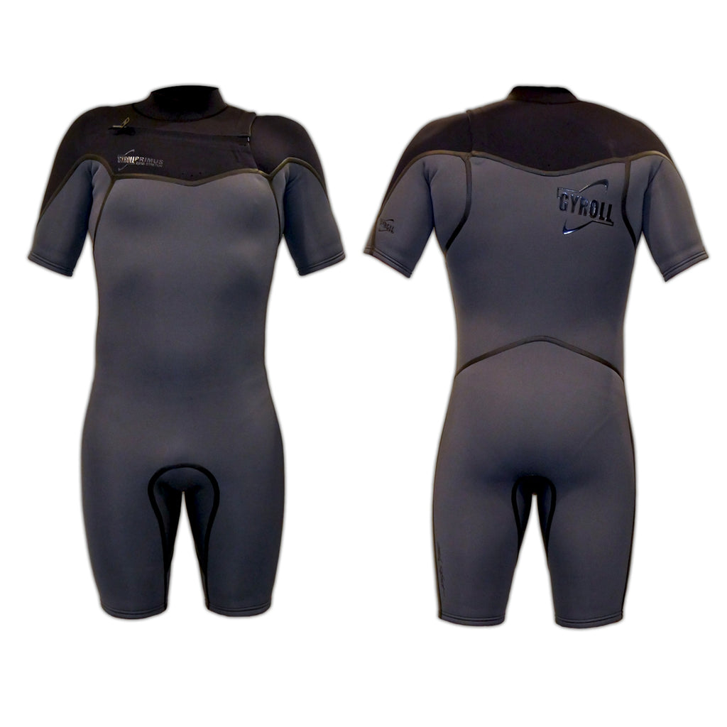 Mike Stewart Gyroll Primus Stretch SS 2mm Springsuit - Black/Grey - S