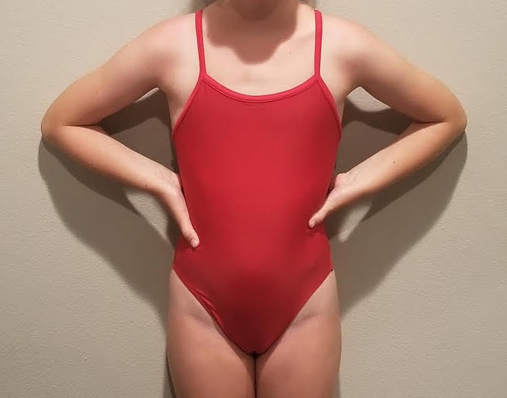 Girls' & Womens' Junior Guard One Piece Swimsuit -Red (Sizes 20-36) –
