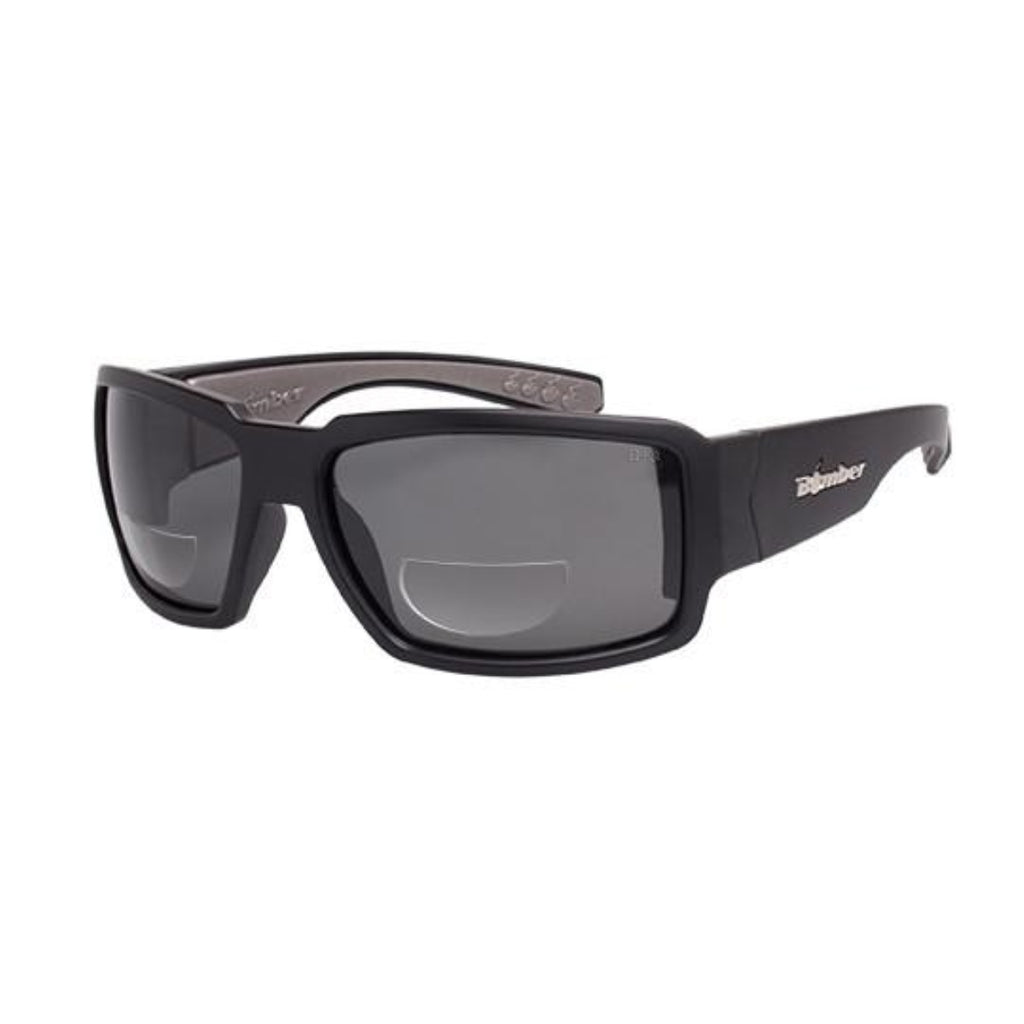 Bomber Sunglasses - Boogie Bomb ANSI Z87+ safety Matte Black Frm / Smoke 1.5 Bi Focal Lens / Gray Foam