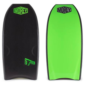 Morey Mach 7SS 43" Bodyboard- Black deck, Black rails, Lime green Bottom