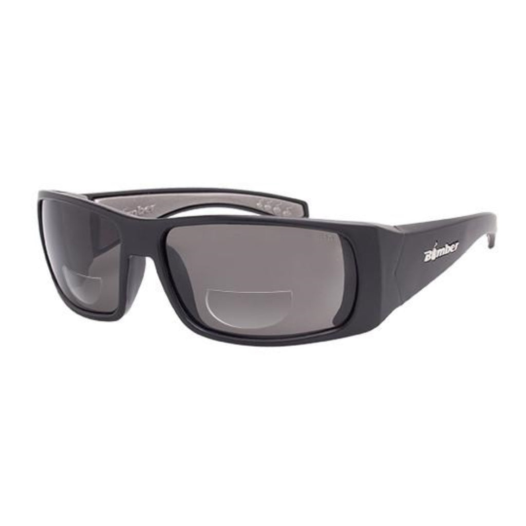 Bomber Sunglasses - Pipe Bomb Matte Black Frm / Smoke Pc Safety 1.5 Bi Focal Lens / Gray Foam