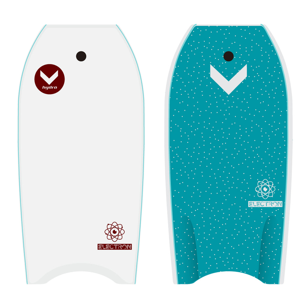 Hydro Electron 38 Bodyboard - White Deck, White Rails, Teal Bottom