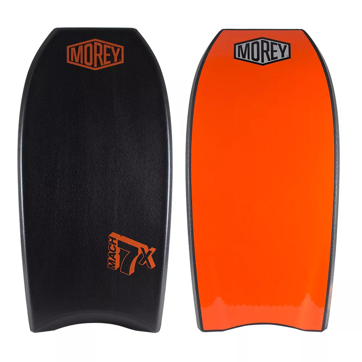 Morey Mach 7X 42.5 Bodyboard - Black deck, Black rails, Orange bottom
