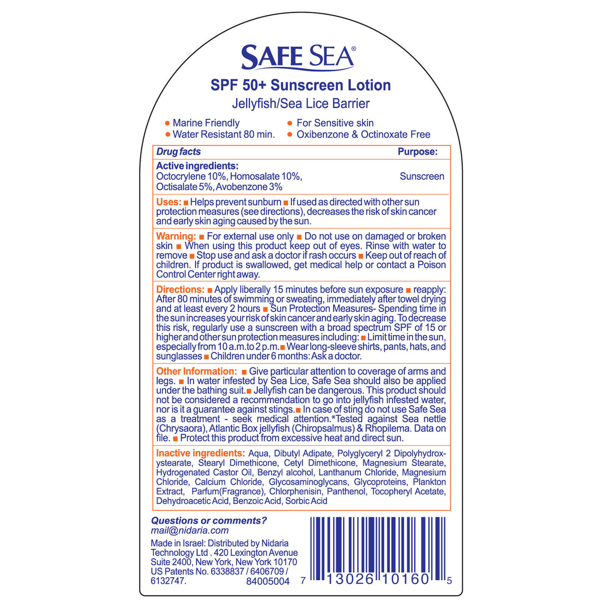 Safe Sea SPF50 Sensitive Skin Lotion